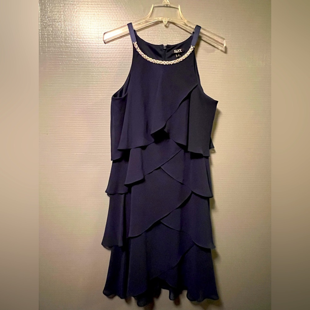 SL Fashions Navy Blue Cocktail Dress Size 14